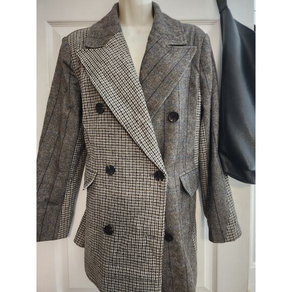 avec les filles womens anthropologie mixed tweed jacket size large lined - Picture 9 of 16
